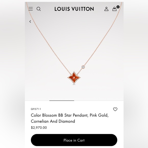 Louis Vuitton Blossom Necklace in 18K Pink Gold and Carnelian - Picture 1 of 6
